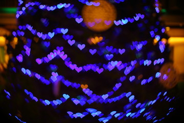 abstract image blur purple heart light of love used for wedding background