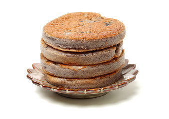 Japanese rice cracker on White Background