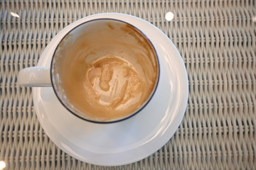 empty cup of coffee drink with stain