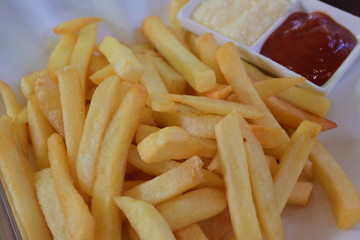 french fries stick of tasty food