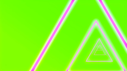 Fototapeta premium Abstract tunnel with neon triangles