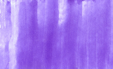 Purple hand drawn watercolor brush stain. Colorful painted stroke.