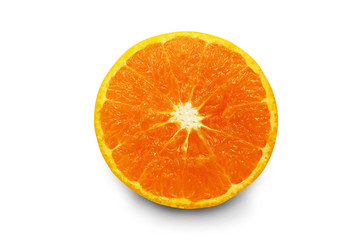 Fresh orange fruit isolated on  white background, with clipping path.