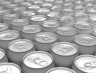 大量の缶