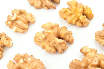 half walnuts isolated on white background