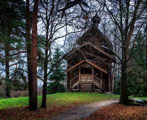 old wooden church in the russia. Veliky Novgorod