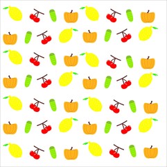 seamless pattern with fruits