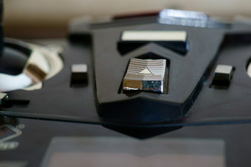 The remote control for the quadcopter.