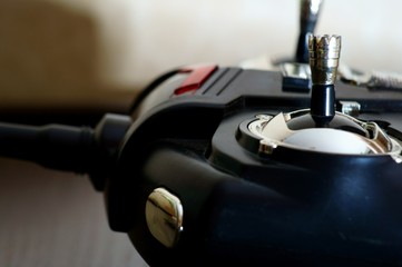 The remote control for the quadcopter.