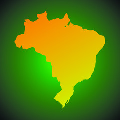 Brazil colorful vector map silhouette