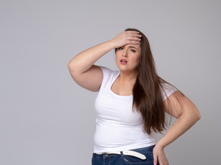 Plus Size Model With Headache