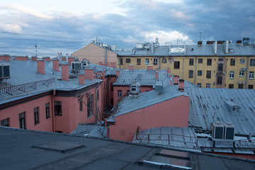 Fototapeta na wymiar St. Petersburg view from the roof of the city