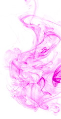 Purple smoke on white background