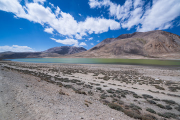 View on the lake in Pamir highway, Tajikistan