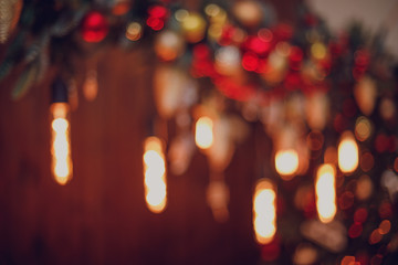 Defocused or blurred christmas lights background bokeh