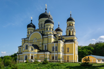 Fototapeta na wymiar Church of Saints Peter and Paul in Hincu Monastery, Republic of Moldova