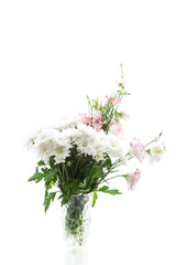 Fototapeta na wymiar beautiful pink lisianthus flowers isolated on white