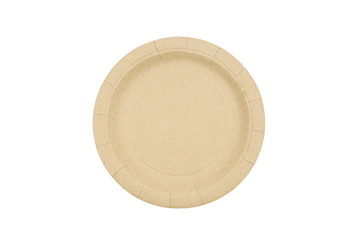 paper utensils made from eco-friendly substance; new technologies for garbage collection on a white...