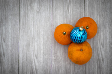 Tangerines for the new year with toys