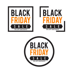 Black friday sales advertisement emblem design vector template