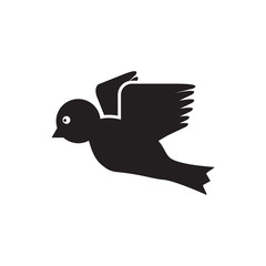 Bird flying icon vector in flat design