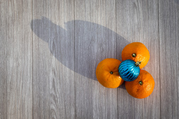 Tangerines for the new year with toys