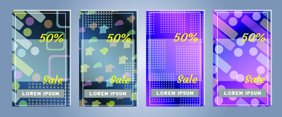 Discount and Sale banners. Color template for design. Special offer, promotion flyer