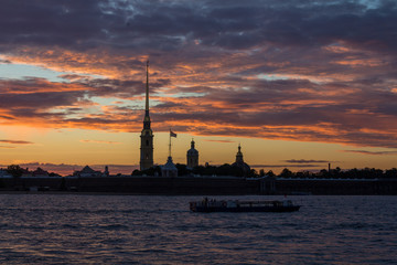 Naklejka premium sunset view of Peter and Paul fortress St. Petersburg