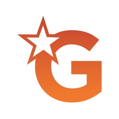 Letter G logo With Star sign Branding Identity Corporate unusual logo design template