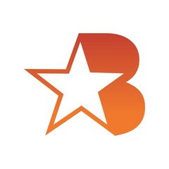 Letter B logo With Star sign Branding Identity Corporate unusual logo design template