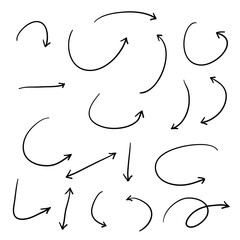 doodle Arrows icons vector hand drawn editable set. Arrow sketch handmade doodle swipe up symbol sign isolated on white background.vector