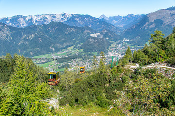 View from the Katrin. The Katrin is a mountain in Upper Austria near Bad Ischl and belongs to the Katergebirge