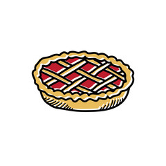 pie doodle icon, vector illustration