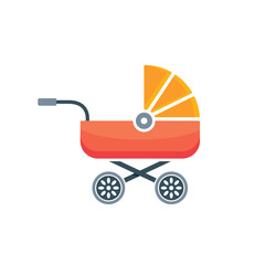 Fototapeta na wymiar Baby carriage icon buggy, pram stroller silhouette illustration