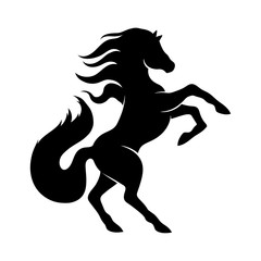 Fototapeta na wymiar Black horse sign on a white background.