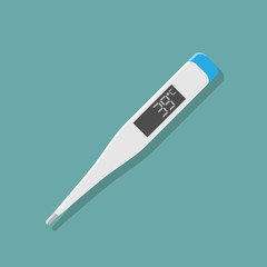 Digital thermometer flat design vector illustration