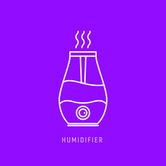 Humidifier air diffuser icon. Purifier microclimate ultrasonic home flat icon, healthy humidity