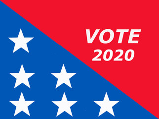 Obraz premium Illustration with patriotic colors showa the importance of voting in this election .