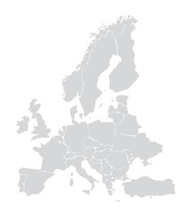 European map vector illustration. Germany, Italy, france, Spain, european union