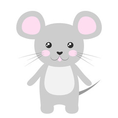 Cartoon mouse. Vector illustration on a white background. Drawing for children.