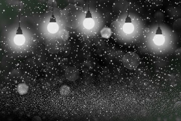Fototapeta na wymiar fantastic shining glitter lights defocused light bulbs bokeh abstract background with sparks fly, festal mockup texture with blank space for your content