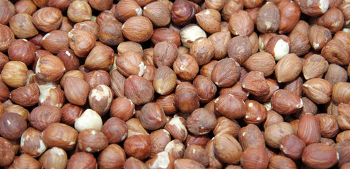 Hazelnuts. Protein nuts pattern.