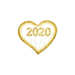 heart with 2020 number  background