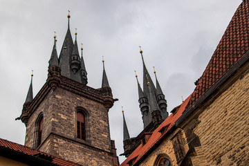 Church of Our Lady before T&yacute;n roof view