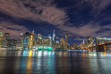 Fototapeta na wymiar Lower Manhattan by night, NYC