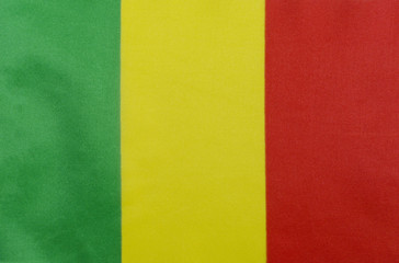 Flag of the Republic of Mali on a textile basis close-up