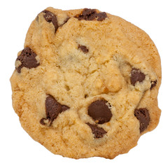 Isolated homemade chocolate chip cookie. Isolated.
