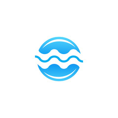 water flow circle logo vector