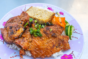 Delicious Vietnam grilled pork chop rice- Com Tam