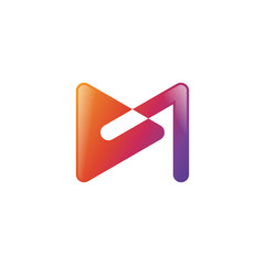 Media letter m logo icon design